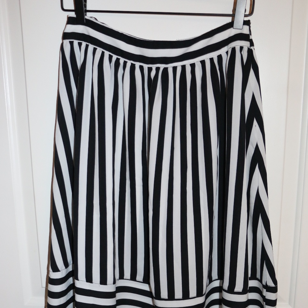 Striped A-Line Skirt